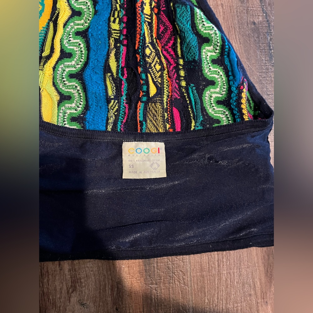 *SOLD* Vintage COOGI multicolor 2 piece Bodycon mini skirt and halter top dress - Picture 6 of 16